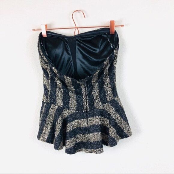 EUC Francesca’s Black Sequined Bustier Top Medium - Picture 4 of 5